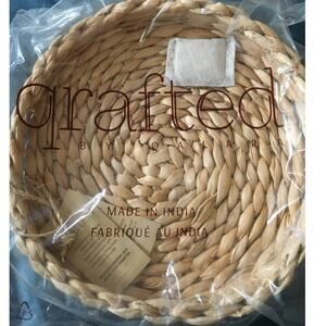 Crafted by Qalara, 100% Natural Banana Bark Decorative Basket Tray, 11“ x 2“